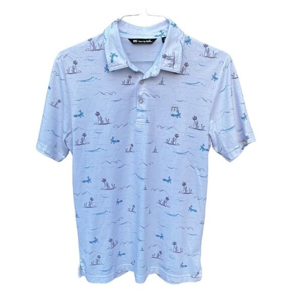 Travis Mathew Other - Travis Mathew Western Motif Lifestyle Performance Golf Polo Medium Warp Drive